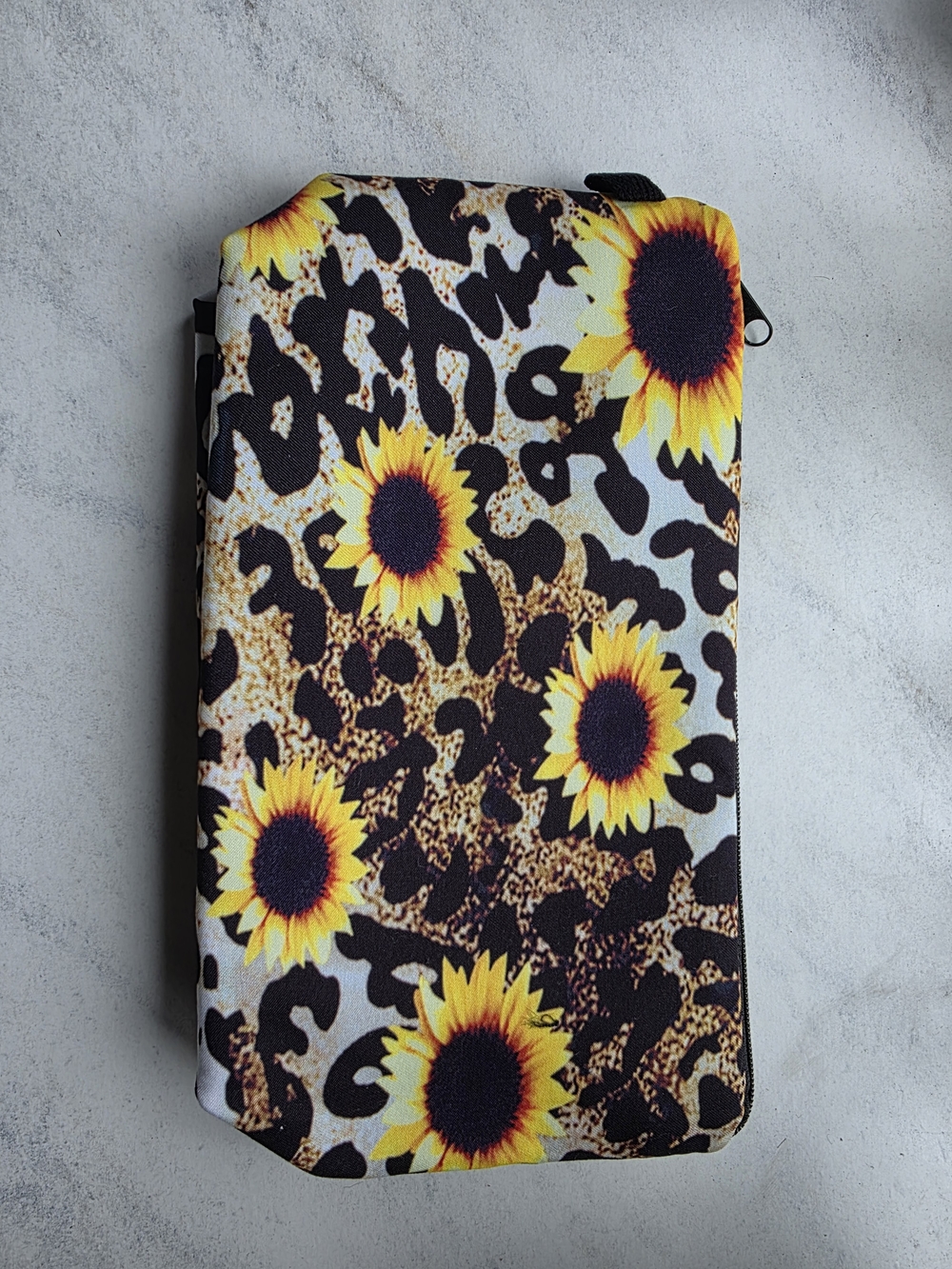 Sunflower Leopard Print Travel Pouch
